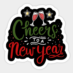 cheers to a new year tshirt Sticker